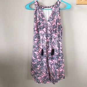 Pink and black floral dress